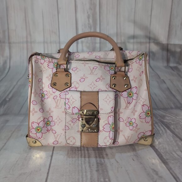 Louis Vuitton Speedy 30 Pink Leather Floral Monogram Women's Shoulder Handbag - Picture 1 of 16